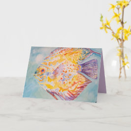 Rainbow Cfarbene Fish Watercolor Geburtstagskarte Karte