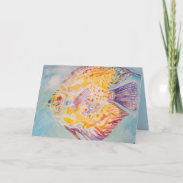 Rainbow Cfarbene Fish Watercolor Sea Geburtstagska Karte