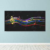 Rainbow Cfarbene Musiknoten Leinwand Art (Insitu (Holzboden))