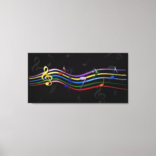 Rainbow Cfarbene Musiknoten Leinwand Art (Vorderseite)