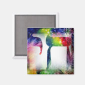 Rainbow "Chai" Leben in Hebräisch Magnet (Vorderseite/Rückseite)