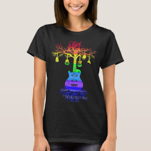 Rainbow Chakra Guitars Tree of Life Künstlerisch M T-Shirt
