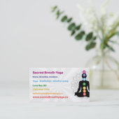 Rainbow Chakra Yoga Business Card Visitenkarte (Stehend Vorderseite)