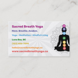 Rainbow Chakra Yoga Business Card Visitenkarte