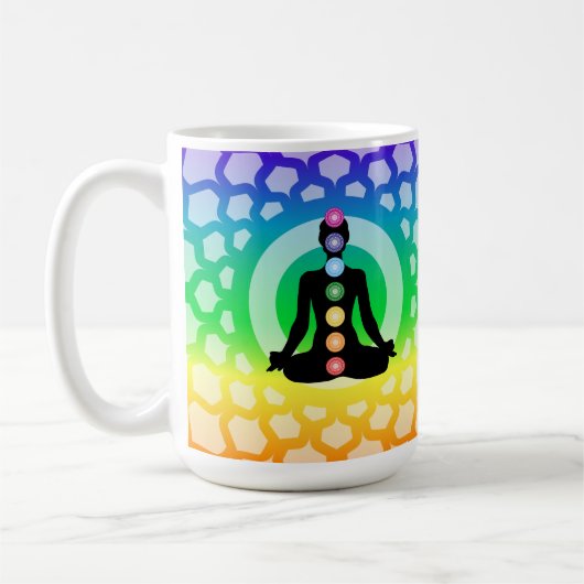 Rainbow Chakra Yoga Classic Tasse - Sacred Geometr (Links)