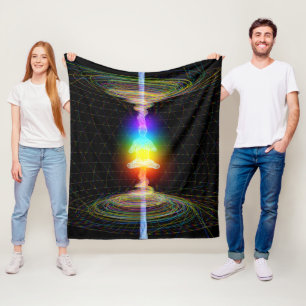 Rainbow Chakras Energy Field Black Fleecedecke