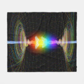 Rainbow Chakras Energy Field Black Fleecedecke (Vorderseite (Horizontal))