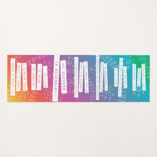 Rainbow Chakras Mindful Mantra Reiki Meditation Yogamatte (Vorderseite (Horizontal))