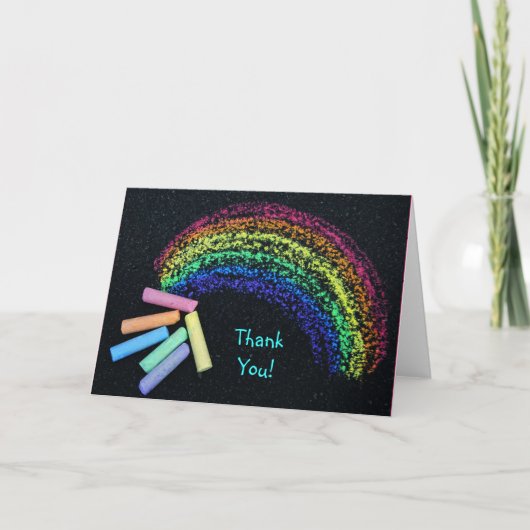 Rainbow Chalk Dankeskarte (Vorderseite)