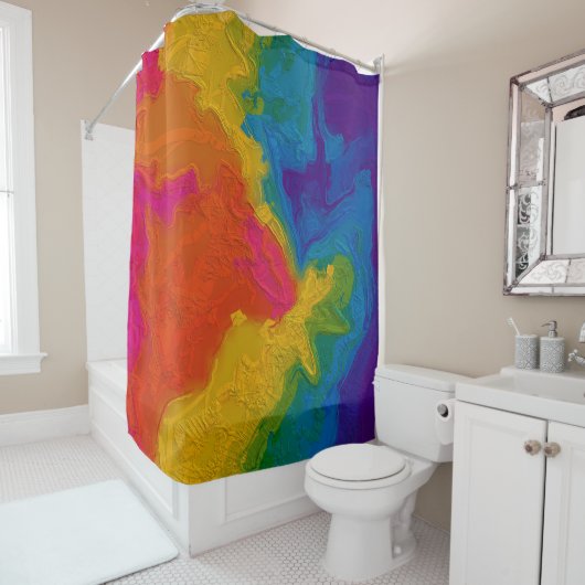 Rainbow Chalk Gradient Wirbel Duschvorhang (Beispiel)
