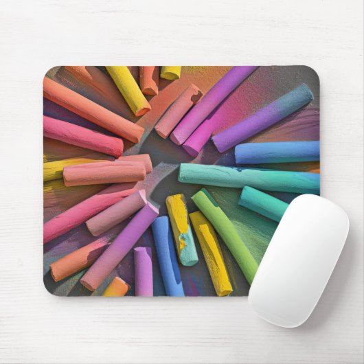 Rainbow Chalk Pieces Mousepad (Mit Mouse)