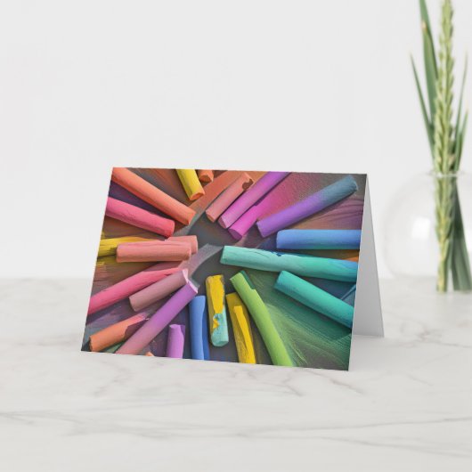 Rainbow Chalk Pieces Vielen Dank Karte (Vorderseite)