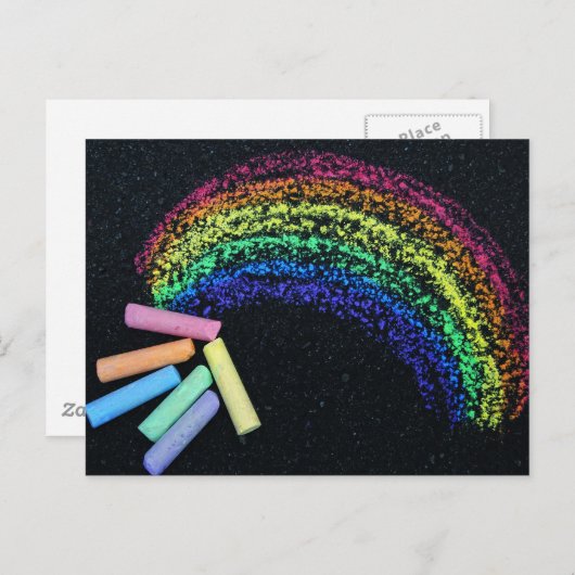 Rainbow Chalk Postkarte (Vorne/Hinten)