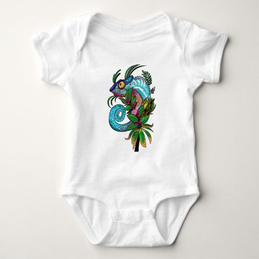 Rainbow Chameleon Baby Strampler (Vorderseite)
