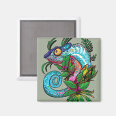 Rainbow Chameleon Magnet (Vorderseite/Rückseite)