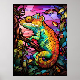 Rainbow Chameleon Poster