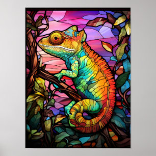 Rainbow Chameleon Poster