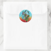 Rainbow Chameleon Runder Aufkleber (Tasche)