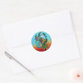 Rainbow Chameleon Runder Aufkleber (Umschlag)