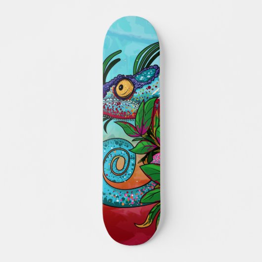 Rainbow Chameleon Skateboard (Vorne)