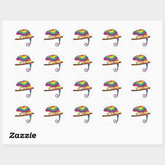 Rainbow Chameleon Stickers (Blatt)