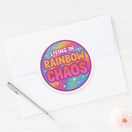 Rainbow Chaos Round Sticker (Umschlag)