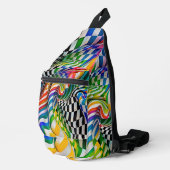 Rainbow Checkerboard Digitale Kunst Crossbody Bag (Rechte Ecke)
