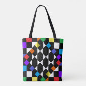 Rainbow Checkerboard Fashion Beach Picnic Totes Tasche (Rückseite)