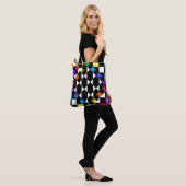 Rainbow Checkerboard Fashion Beach Picnic Totes Tasche (Am Model)