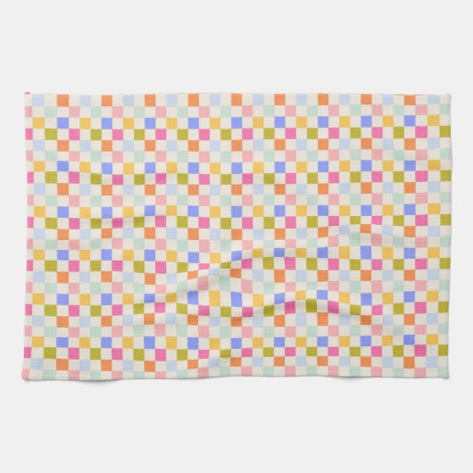 Rainbow-Checkerboard Geschirrtuch (Horizontal)