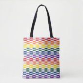 Rainbow Checkerboard Mini Cooper Tote Bag Tasche (Vorderseite)