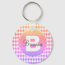 Rainbow-Checkerboard mit Monogram-Name