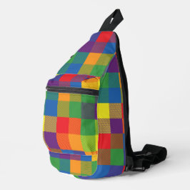Rainbow Checkerboard Pride Buffalo Karo Kariert Crossbody Bag