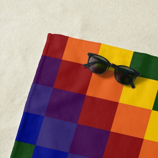 Rainbow Checkered Pattern Beach Handtuch (Beispiel)