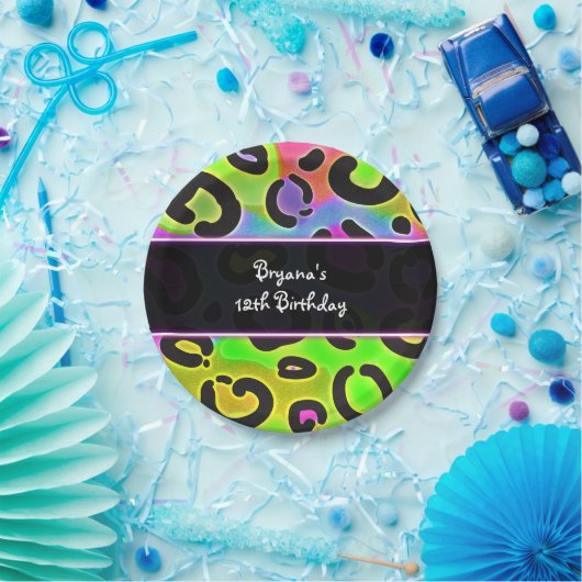Rainbow Cheetah Leopard Birthday Party Teller (Party)