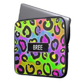Rainbow Cheetah Leopard Laptop Sleeve Case (Vorderseite Links)