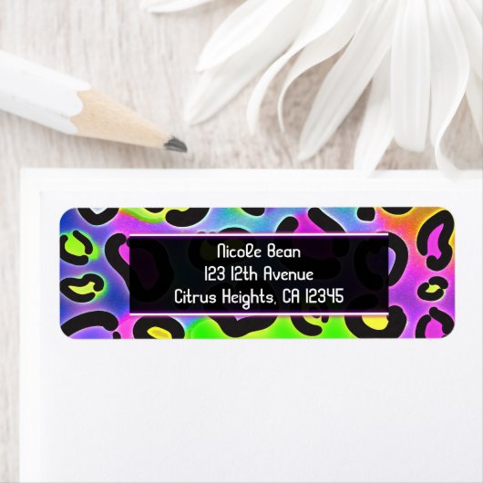 Rainbow Cheetah Leopard Party Address Labels (Insitu)