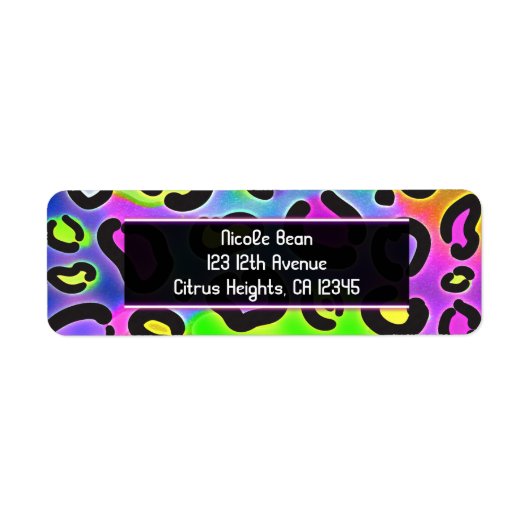 Rainbow Cheetah Leopard Party Address Labels (Vorne)