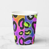 Rainbow Cheetah Leopard Print Birthday Party Pappbecher (Rechts)