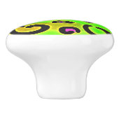 Rainbow Cheetah Leopard Print farbig hell Keramikknauf (Seitenansicht)