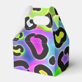 Rainbow Cheetah Leopard Print Gastgeschenk Boxes Geschenkschachtel (Rückseite)