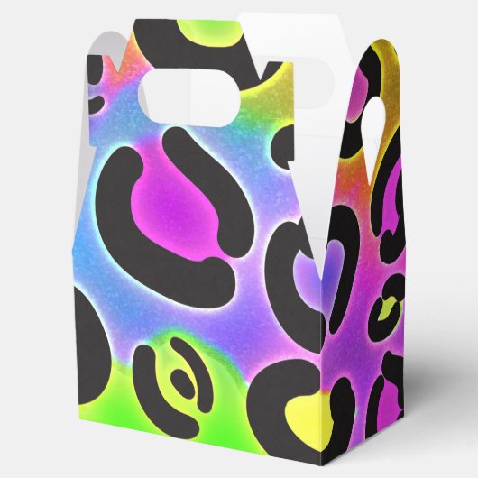 Rainbow Cheetah Leopard Print Gastgeschenk Boxes Geschenkschachtel (Geöffnet)
