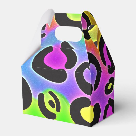 Rainbow Cheetah Leopard Print Gastgeschenk Boxes Geschenkschachtel (Vorderseite)