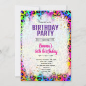 Rainbow cheetah leopard print invitation einladung (Vorderseite)