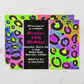 Rainbow Cheetah Leopard Print Party Einladungen (Vorne/Hinten)