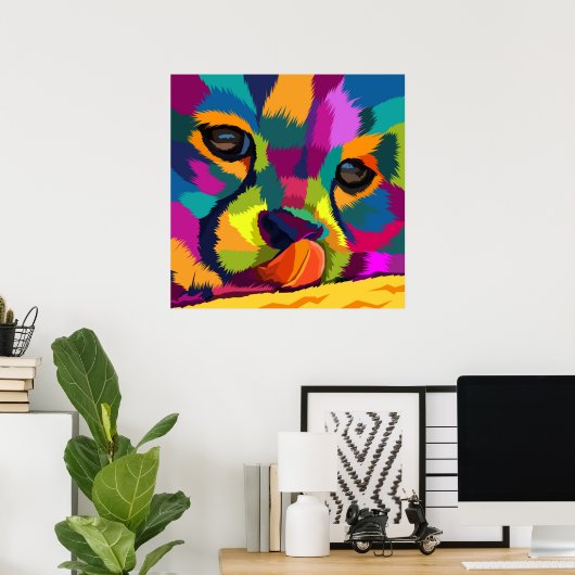 Rainbow Cheetah Poster (Heimbüro)