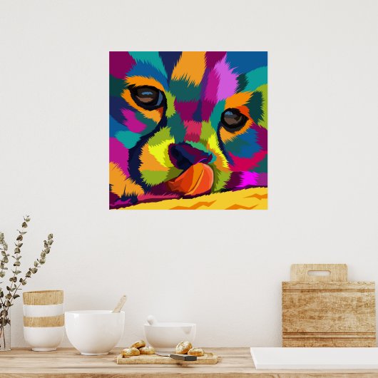 Rainbow Cheetah Poster (Küche)