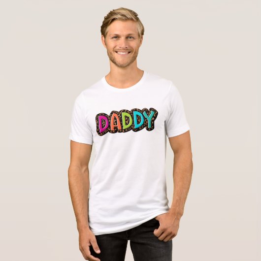 Rainbow Cheetah Print Daddy Letters Shirt (Vorderseite voll)
