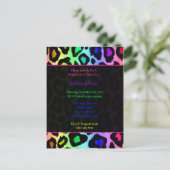 Rainbow Cheetah Wild Sweet 16 Geburtstagsparty Einladungspostkarte (Stehend Vorderseite)