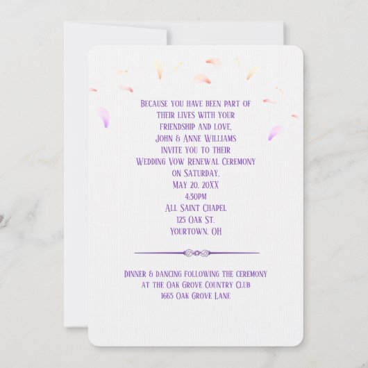 Rainbow Cherry Blossom Einladung zur Hochzeit (Rückseite)